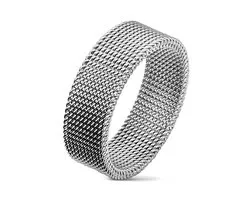 Ringen Mannen - Ring Mannen - Zilverkleurig - Heren Ring - Ring - Ringen - Stoere en Unieke Flexibele Ring - Flexo
