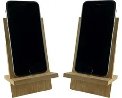 Telefoonstandaard Bureau - 2 Stuks - Bamboe