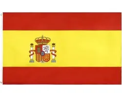 Scoby - Spaanse Vlag - Spanish Flag - Spanje - 90x150cm - Original Colors - Strong Quality - Inclusief Bevestigingsringen