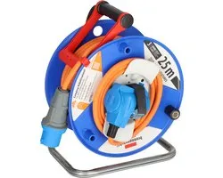 Brennenstuhl Camping Kabelhaspel 25m (CEE Kabelhaspel Caravan incl. stekkerdoos, gemaakt van speciaal kunststof, voor buitengebruik, Made in Germany)