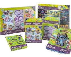 Disney Stitch Mega Knutselpakket voor Kinderen – Totum Creatieve Set – Diamond Painting, Gips Gieten, Armbandjes Maken, Sticker Set en Designer Doeboek – 6-in-1 Knutseldoos
