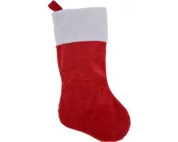 Christmas Decorations Decoratie kerstsok - rood - H43 cm - polyester - traditioneel