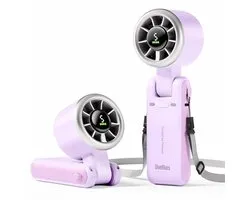 Diveblues Draagbare handheld turboventilator, 5 versnellingen wind, werkt op batterijen, tot 12 werkuren, 3-in-1 handventilator met Air Turbo Tech-koelventilator, outdoor-activiteiten, reizen, werken