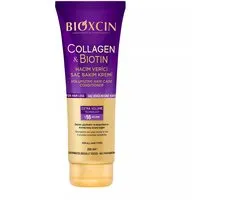 Après-shampoing volumateur Bioxcin Collagène & Biotin 250 ml - Crème capillaire nourrissante et volumatrice - Anti-chute - Pour tous types de cheveux