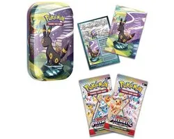 Pokémon Kaarten - Prismatic Evolutions - Umbreon Tin - 20 Kaarten Totaal - 2x Booster Pack + Bewaardoosje + Art Cart + Eevee Coin - Scarlet and Violet - Pokemon Cards - TCG - Box - Bundle - Pokemon Speelgoed - Scarlet en Violet - Prismatic Evolution