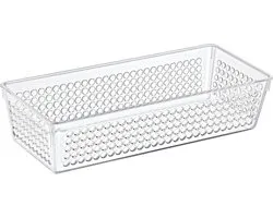 Storage Solutions Organizer/opbergmandje - kunststof - transparant - 1.9L - 26 x 11 x 6 cm