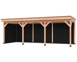 Douglas overkapping, 750 x 250, Met achterwand en zijwand, Westwood Comfort Basic
