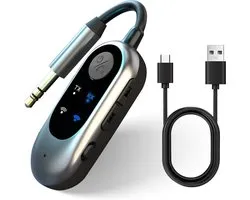 Bluetooth Ontvanger & Bluetooth Zender - Draadloze 3,5 mm Adapter voor TV - 2-in-1 Bluetooth adapter - Bluetooth transmitter receiver - Vliegtuig - Auto en PC - Geschikt voor Hoofdtelefoons en BT-apparaten - Laag energieverbruik