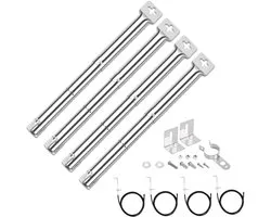 Remplacement universel de brûleur en acier inoxydable pour diverses marques de barbecue (4 pièces) - Pour Campingaz Charbroil Outback FirePlus Fire Mountain Nok Tepro Napoleon CosmoGrill Attachment 31-44cm