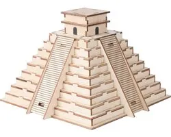 Kit de Construction Puzzle 3D Pyramide Maya Kukulćan Chitzén Itzá Bois