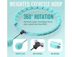 Cerceau lesté pour adultes - Infinity Hoop Fit Plus - 47 pouces - 24 segments - convient aux femmes et aux débutants - anneau d'exercice pour la perte de poids - fitness à domicile