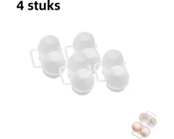 4-delige draagbare eierdoos voor buiten - Valbestendig, schokbestendig en breukvast - Geschikt voor kamperen, wandelen en picknicken in de buitenlucht Schokbestendige compacte beugelcontainer - Transparant