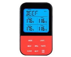 Thermometer - Grillthermometer - Draadloze vleesthermometer - Digitale bakthermometer - Magnetische thermometer met timer - LCD-scherm - Dubbele sonde - Kernthermometer - Steakoven - Tuingrill - Camping - Grillaccessoires