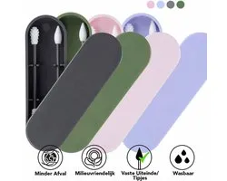 Coton-tige réutilisable Bamboozy ™ avec embouts / extrémités attachés - Coton-tige lavable Durable - Tampons d'oreille - Projet zéro déchet - Coton-tige Bambou - Produits zéro déchet