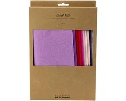 CC Craft felt, A4, sheet 210x297 mm, thickness 2 mm, purple/pink harmony, 10 sheet/ 1 pack