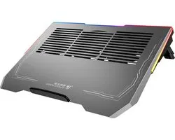 CoolCold - K42 - Refroidisseur d'ordinateur portable - 17 pouces - 3 Ventilateurs - Tapis de refroidissement pour ordinateur portable - Aluminium - RVB - Support réglable pour ordinateur portable - Gaming