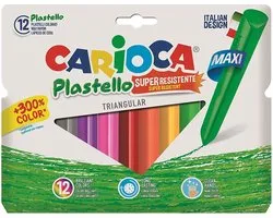 Carioca - Maxi crayons de couleur triangulaires en plastique - 12 pièces