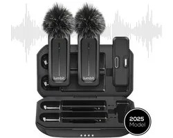Lumbit® Pulse Go - Draadloze Microfoon - Lavalier Microfoon - Dasspeld Microfoon met Oplaadcase - Microphone - Podcast - USB-C/Lightning - 32kHz - 20M Bereik - Plug & play - 2 Stuks - Voor Apple & Android - Incl. Windkapjes