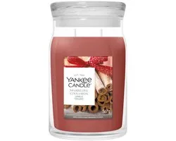 Yankee Candle - Sparkling Cinnamon Large Jar Geurkaars - 90 branduren - twee lonten