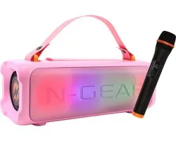 N-Gear Blazooka 703P - Bluetooth Speaker - Karaoke Set - Party Box met Microfoon - Roze