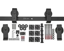 SOTECH Vouwschuifdeurbeslag LOUNGE set lengte 2,36m 4 rollen montage van bovenaf