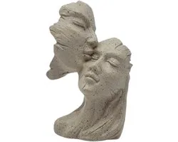 Liefdesbeeld - Paar sculptuur - Interieur decoratie - Abstract design - 8.4 x 10.4 cm - Crèmekleurig