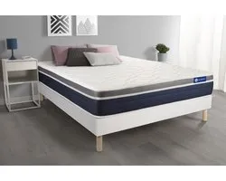 Complete boxspring met matras tweepersoons- Actisom Actimemo confort wit - Traagschuim - 140 x 220 cm