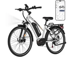 Vélo électrique Hitway BK37 - Vélo électrique de ville de 26 pouces avec batterie au lithium amovible de 36 V 10,4 Ah - Vélo électrique de montagne pliable avec moteur de 250 W - 7 vitesses - Étanchéité IP54