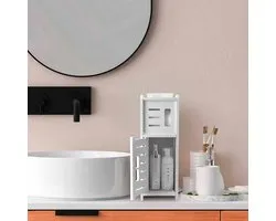 Toiletrolhouder met opslag - chroom, achter toiletkast - Aojezor