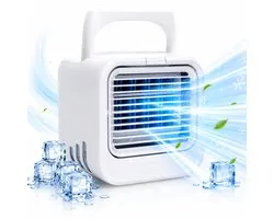 Mini refroidisseur d'air avec Water USB-C - Lumière LED - Ventilateur de table - Refroidisseur d'air - Ventilateur de bureau - Silvergear