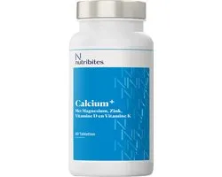 Nutribites Calcium+ - Aquamin® Calcium uit Rode Alg - Met Magnesium, Vitamine D3, K2 en BioCell® Collageen Type II - 60 Tabletten