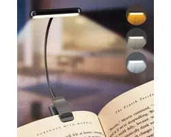 Book Lamp, Rechargeable Reading Lamp for Bedtime Reading with 3 Colors & 10 Brightness Dimmable, Flexible Gooseneck Small Clip on Reading Light for Children [Energy Class A++]