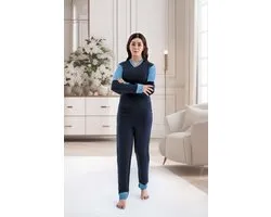 Hansop pyjama - Rugrits - Nachthemd - Lange mouwen - Plukpak - Maat L