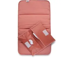 KipKep Napper Verschonings-set - Sienna - verschoonmatje en luier-etuitje - Waterproof - wasbaar - gecoat - roze rood