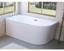Vente-unique Hoekbad – 150 × 75 × 59 cm – acryl – wit – linkerhoek – 201 L – PONTICOLA