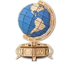 Eco-Wood-Art Globe - Maquette en bois - Bleu
