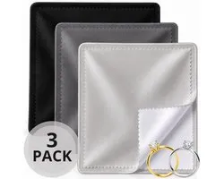 Chiffon de polissage de bijoux Twenty4seven® - Lot de 3 - Chiffon de polissage d'argent et de bijoux - Pour montres, bagues et bracelets en or et argent