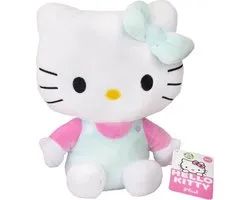 Hello Kitty Zittend (Roze/Turquoise) Pluche Knuffel 35 cm - Speelgoed Knuffels voor Kinderen Meisjes - Kat Cat Kitten Plush Toy - Melody, Kuromi, Hello Kitty