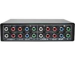 Component Switch - AV Selector - Meerdere Apparaten - Eenvoudige Knop Bediening - 3 Ingang 1 Uitgang - Zwart
