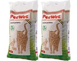 Peewee Houtkorrels Kattenbakvulling - 2 x 9 kg (18 kg, 28l)