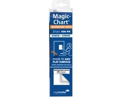 Legamaster Magic-Chart whiteboard-notitiebladen – A4-formaat – dubbelzijdig – 25 herbruikbare vellen – incl. 1 uitwisbare stift