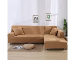Sectional Sofa Covers 1pcs L Shaped Sofa Covers Softness Furniture Covers, L-Type Polyester Fabric Stretch Couch Covers 2 Seater (Camel-Color)