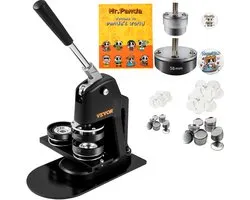 VEVOR Knopenmachine Button Machine Badge Making Machine 58mm & 300st 32mm Badge Punch Press Inbussleutel Badge Press Badge Aluminium Button Maker