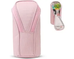 Pencil Case - School Bag - Large Capacity - Kawaii - Children's Pencil Case with Compartments - Canvas - Aesthetic - Fashionable Pencil Case voor Meisjes en Jongens - Roze