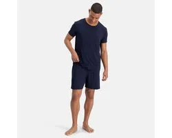 Bamboo Basics Pyjama Korte Broek Heren Nolan - Navy Pyjamaset - Maat L - Pyjama Set Heren Volwassenen - Pyjama Bamboe