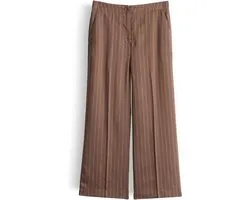 Culotte | Celino Cropped Linen gestreepte culotte van lyocell linnen mix