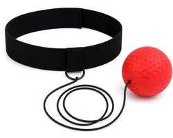 Box Reflex Bal - Hoofd Reflexbal - Hoofdband - Workout - Mini Punch Home Trainer Boks Kickboks - Rood Zwart