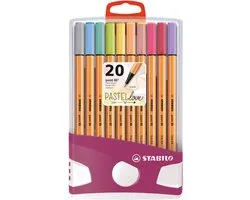 STABILO point 88 - Fineliner 0,4 mm - PastelParade - Set Met 20 Verschillende Kleuren - Inclusief 10 Pastel Kleuren