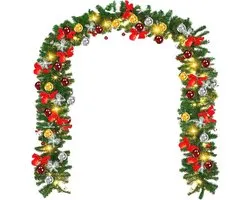 Guirlande de Noël artificielle 5 m avec 100 LED blanc chaud et 8 modes d'éclairage pour l'intérieur et l'extérieur