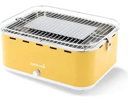 Barbecook Carlo - Barbecue au charbon de bois - Barbecue de table - Sac de transport - Compact - Ventilateur - 38,5 x 28,5 cm - 6 p. - Ocre jaune